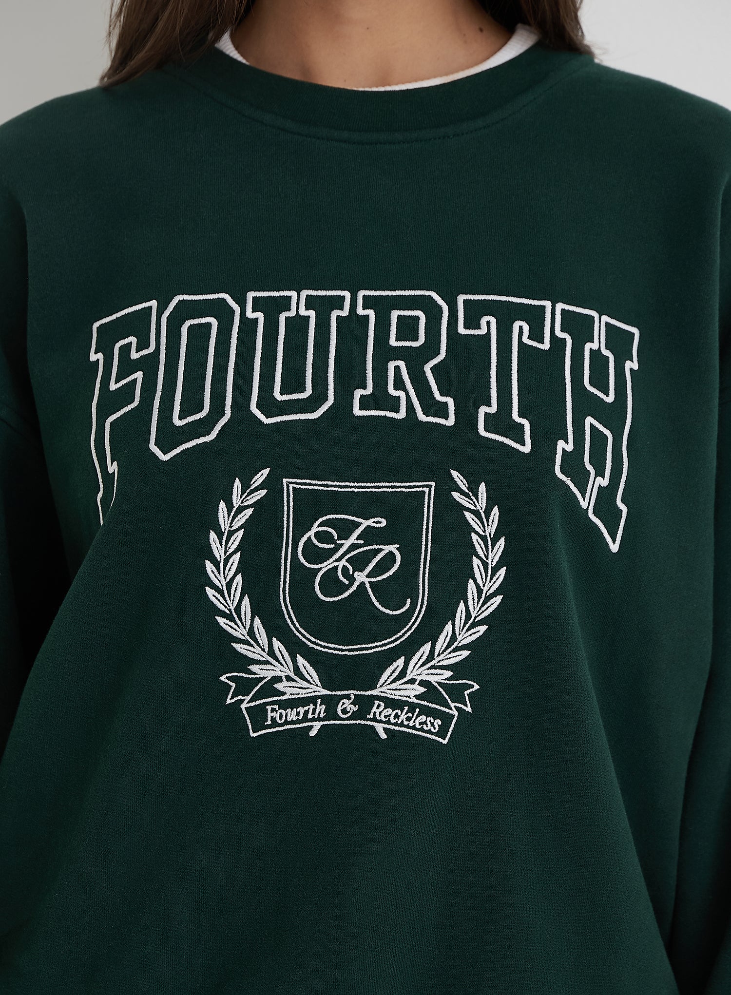 Green Fourth Varsity Relaxed Oversized Sweatshirt